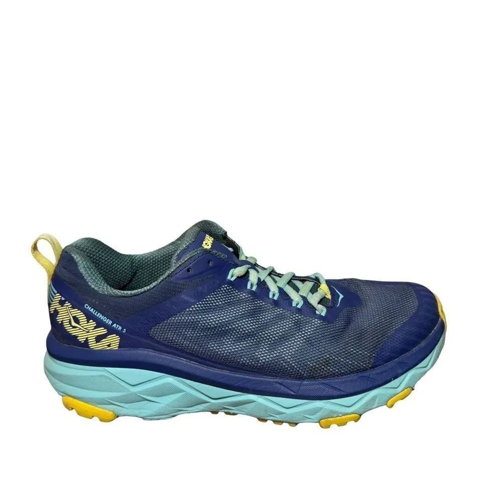 Hoka challenger Atr 5 One One Women's Blue and Yellow Athletic Shoes size 10